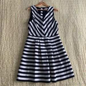 Banana Republic Black & Ivory Striped Dress